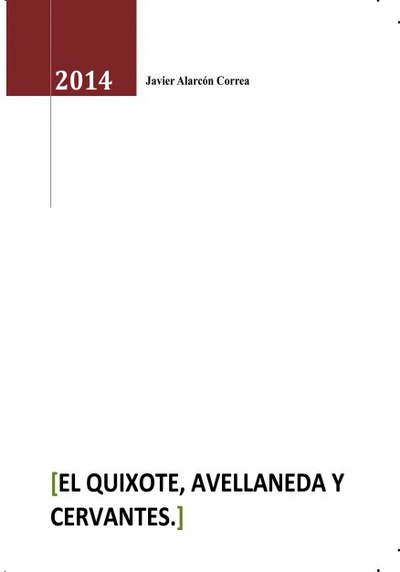 EL Quixote, Avellaneda y Cervantes
